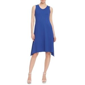 Anne Klein Serenity Knit Swing MIDI Dress Magritte Blue